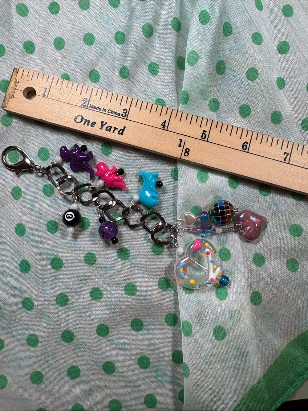 Colorful Dinosaur & Heart Purse Charm in Purple, Pink, Blue - Picture 2 of 4